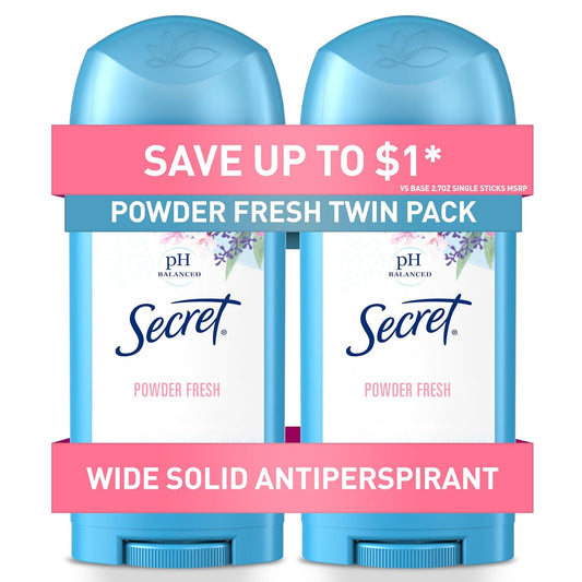 Secret_Antiperspirant_and_Deodorant_for_Women,_24hr_Sweat_&_Odor_Protection,_PH_Balanced_Protection,_Gentle_on_Skin,_Wide_Solid,_Powder_Fresh_Scent,_2.7_oz_(Pack_of_2)