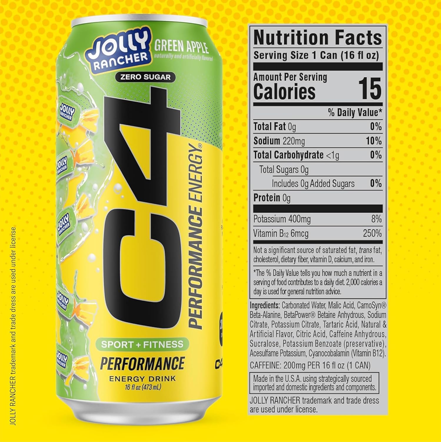 C4_Performance_Energy_Drink,_Jolly_Rancher_Green_Apple,_Zero_Sugar_Carbonated_Preworkout_Energy,_200mg_Caffeine_with_Beta_Alanine,_16_Fl_Oz_(12_Pack)