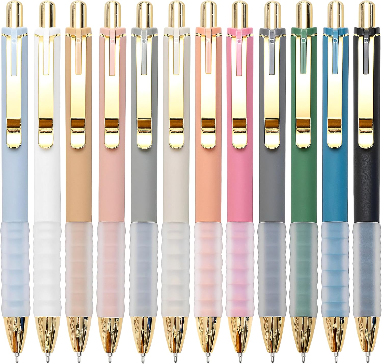 Linbsunne_Ballpoint_Pens_Black_Medium_Point_1mm_Pen_with_Super_Soft_Grip_Ball_Point_Pen_for_Men_Women_Retractable_Pens_(gold-12_pcs)