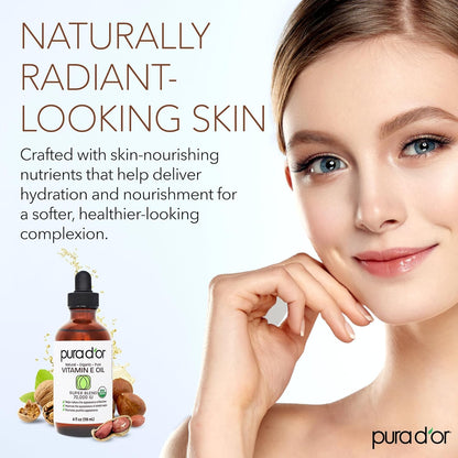 PURA_D'OR_4_Oz_Organic_Vitamin_E_Oil_70,000_IU,_USDA_Certified_Face,_Body,_Hair_&_Bath_Oil_with_Argan,_Jojoba,_Rosehip,_Apricot,_Almond_&_Avocado,_Lightweight_Moisturizing_Blend_for_Soft,_Smooth_Skin