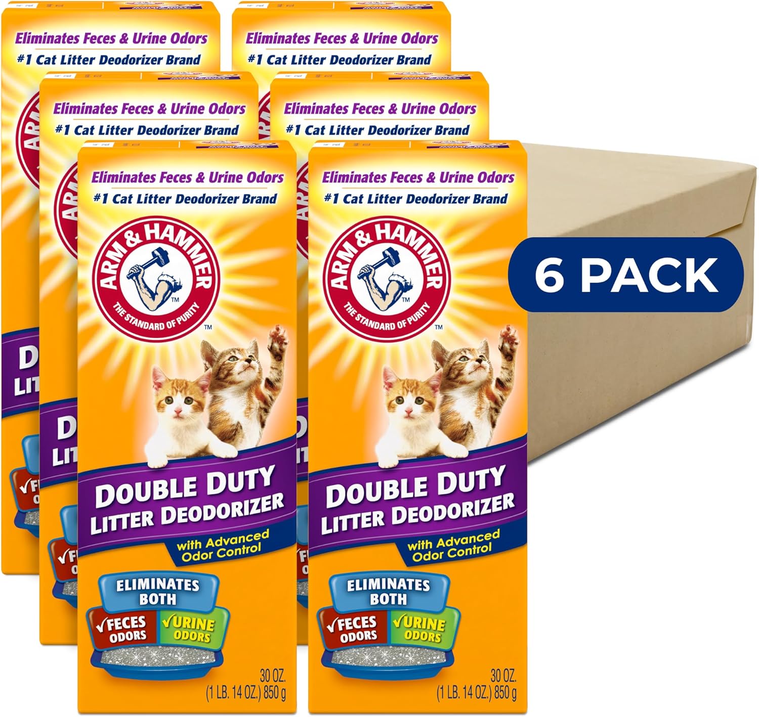 ARM_&_HAMMER_Cat_Litter_Deodorizer_Double_Duty,_30_oz,_6_Pack