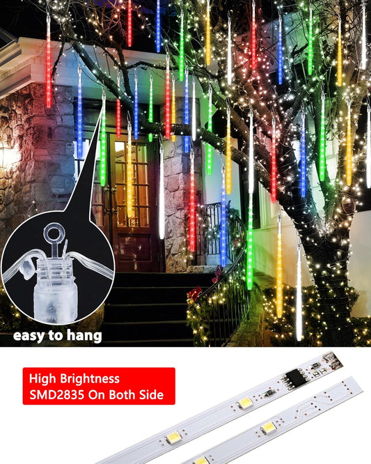 Joomer_Christmas_Lights_Outdoor,_11.8_inch_10_Tubes_240_LED_Meteor_Shower_Lights,_LED_Snow_Falling_Icicle_Cascading_Light_with_Timer_Waterproof_and_Connectable_for_Christmas_Decoration_(Multicolor)