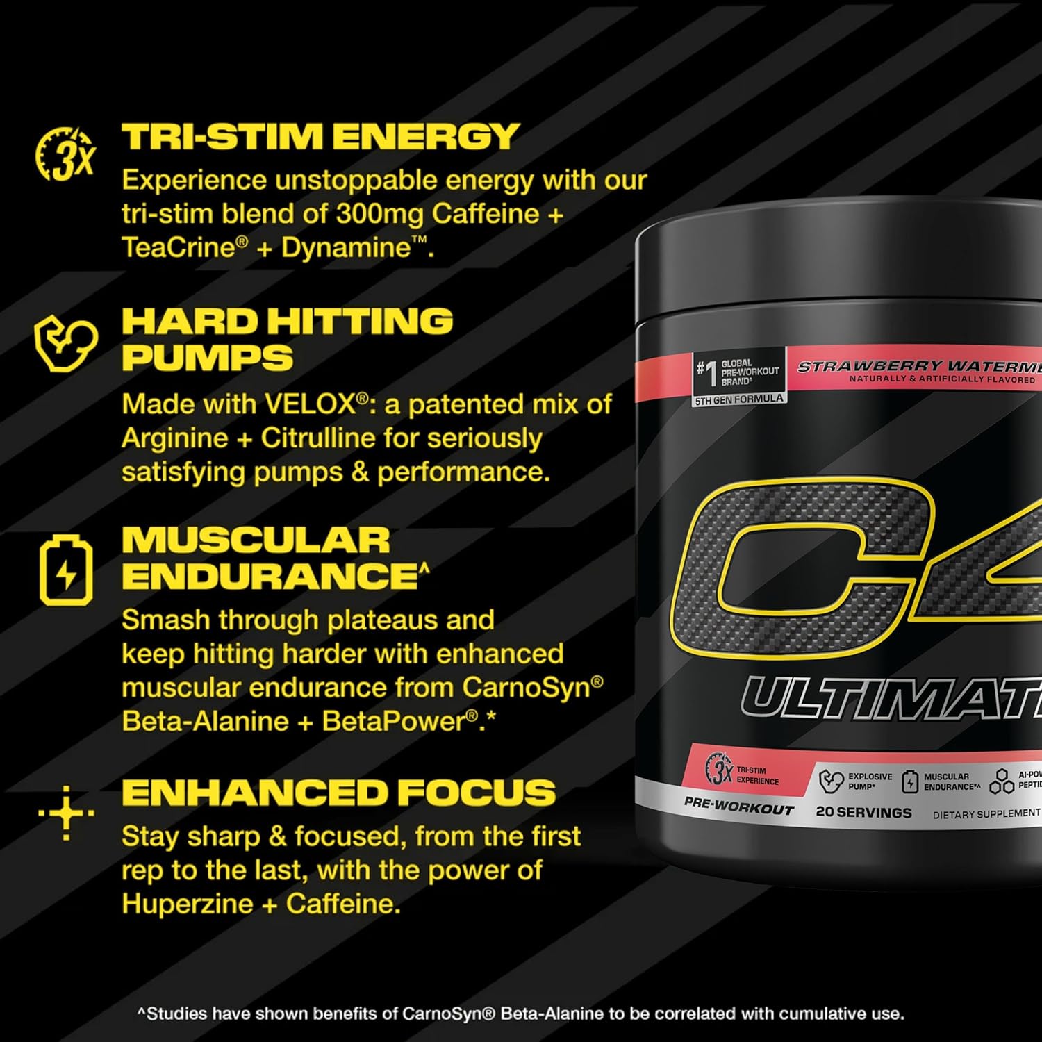 C4_Ultimate_Pre_Workout_Powder_Watermelon_-_Sugar_Free_Preworkout_Energy_Supplement_for_Men_&_Women_-_300mg_Caffeine_+_3.2g_Beta_Alanine_+_2_Patented_Creatines_-_20_Servings