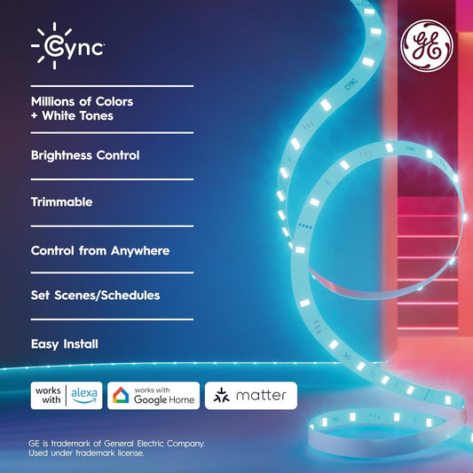 GE_Cync_Smart_LED_Strip_Light,_Color_Changing_Room_Decor_LED_Light_Strip,_Works_with_Alexa_and_Google_Home,_Matter_Compatible,_LED_Lights_for_Bedroom,_Millions_of_Colors_and_White_Tones,_16_Feet