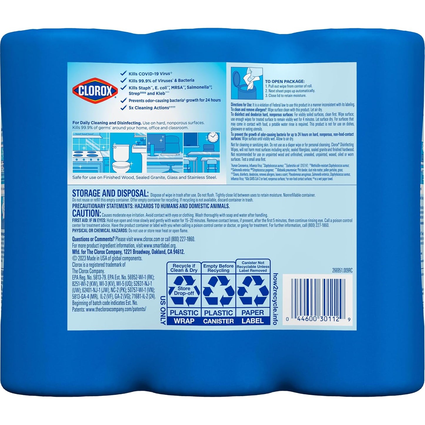 Clorox_30112_Disinfecting_Wipe,_Fresh/Lemon_Fresh_Scent_(525_Count)