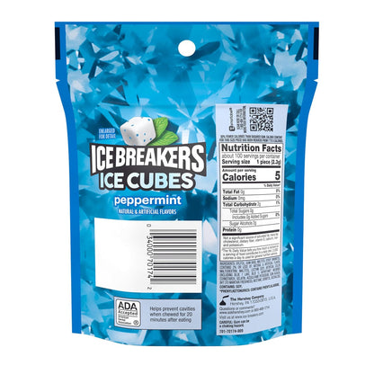 ICE_BREAKERS_Ice_Cubes_Peppermint_Sugar_Free_Chewing_Gum_Pouch,_8.11_oz_(100_Pieces)