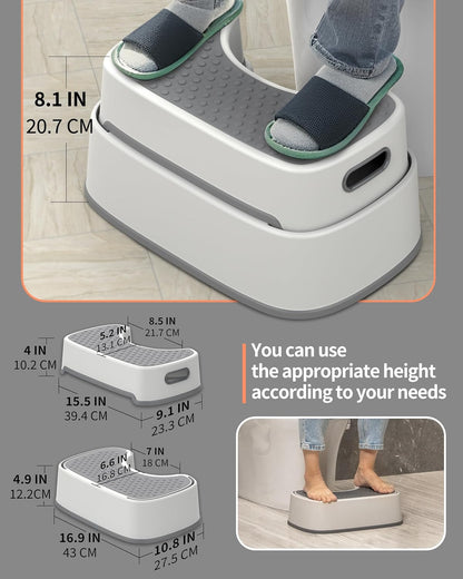 MR.SIGA_Toilet_Stool_Squat_Adult,_Bathroom_Stool_Heavy_Duty,_Anti_Slip_Toilet_Step_for_Bathroom,_Toddler_Step_Stool_for_Kids,_Off-White_&_Dark_Gray