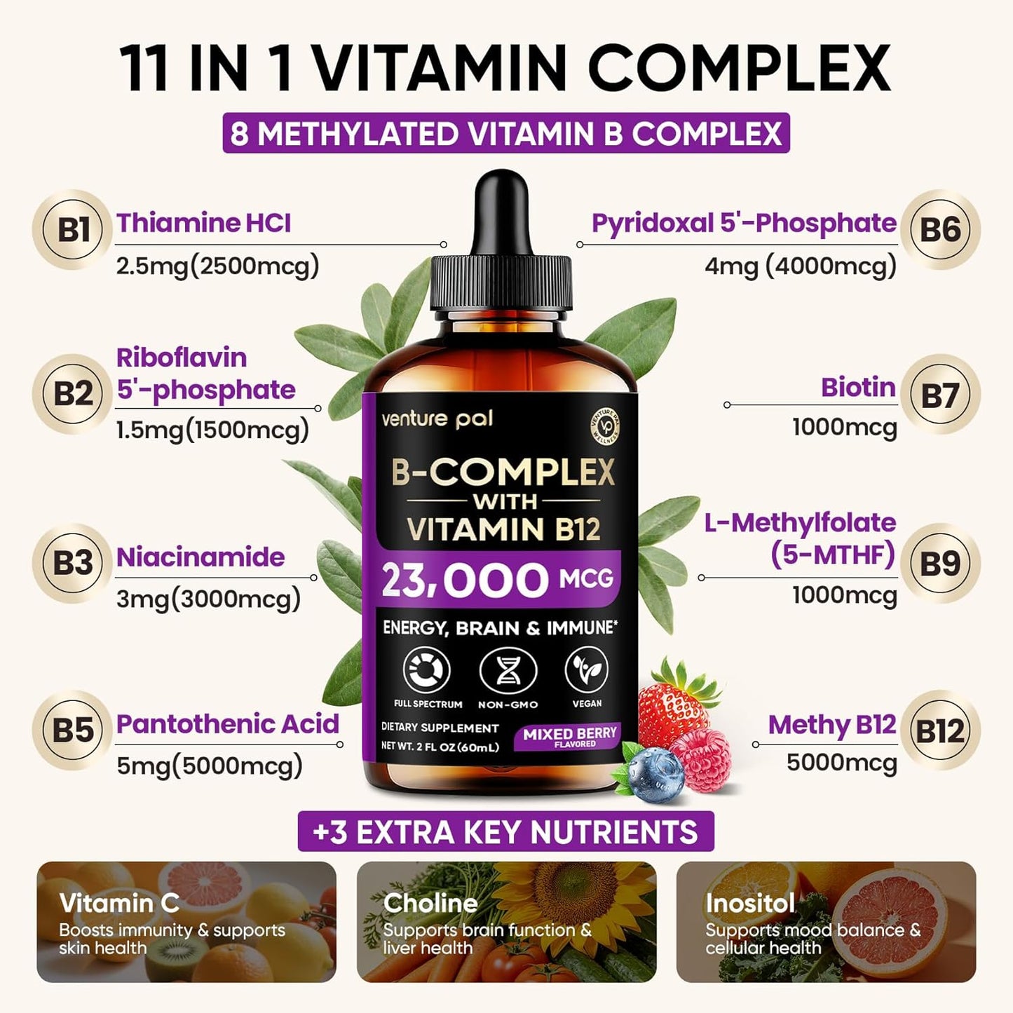 Venture_Pal_Vitamin_B_Complex_Liquid_Drops,_B12_Methylcobalamin_|_B9_Folic_|_B1,B2,B3,B5,B6,B16_-_Vitamin_C,_Choline,_Inositol,_Immune_&_Energy_Metabolism,_Brain_&_Heart_Support
