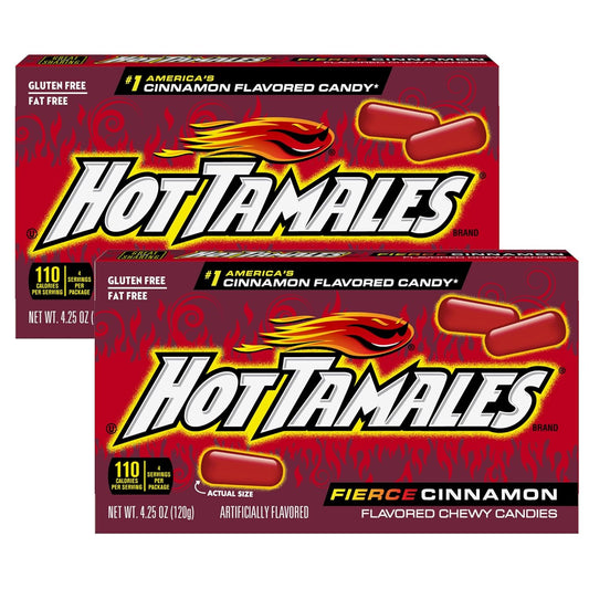 Hot_Tamales_Fierce_Cinnamon_Candy,_4.25oz_Box_Each_(Pack_of_2)_Theater_Box,_Cinnamon_Candy,_Gummy_Candy,_The_Hampton_Candy_Company