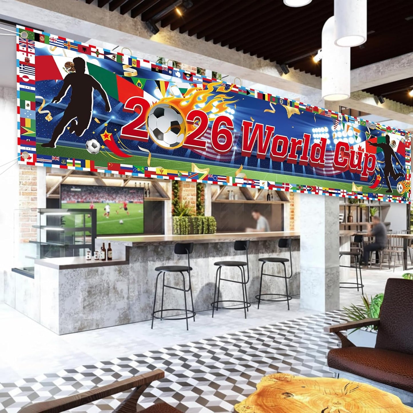 World_Cup_Banner_for_2026_International_Flags_Decorations_Around_The_World_Cup_Backdrop_118×20Inch_World_Map_Trophy_Photo_Backdrop_Cloth_for_Soccer_Party,_Bar,_Home_(Blue)
