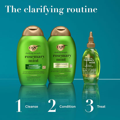 OGX_Clarifying_Strength_+_Rosemary_Mint_Conditioner,_Clarifying_Conditioner_for_Oily_Hair_Visibly_Helps_Remove_Oil_&_Residue_to_Clear_Away_Buildup,_Sulfate-Free_Surfactants,_13_fl._oz