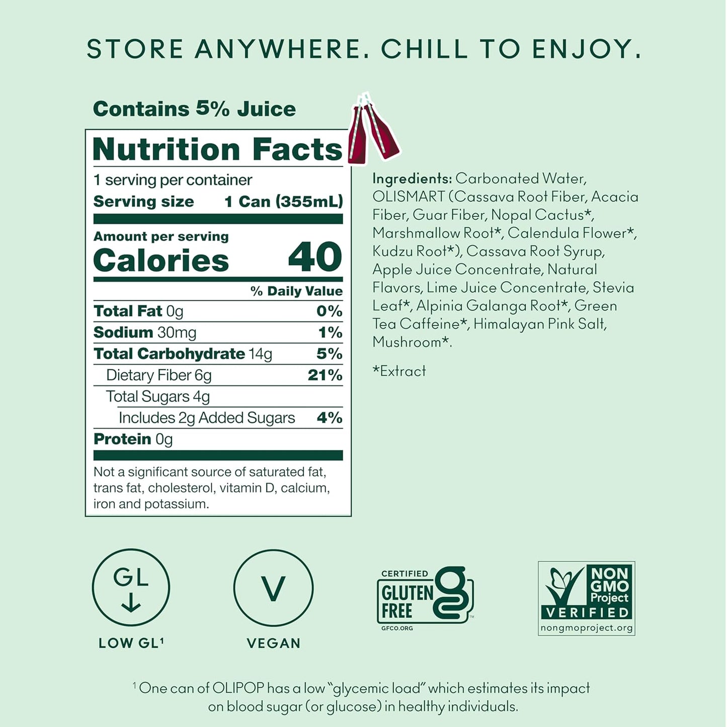 OLIPOP_Prebiotic_Soda_Pop,_Vintage_Cola,_Pantry_Pack_Packed_with_Prebiotics,_Fiber,_and_Botanicals,_Gluten_Free,_GMO_Free,_12oz_(12-Cans)