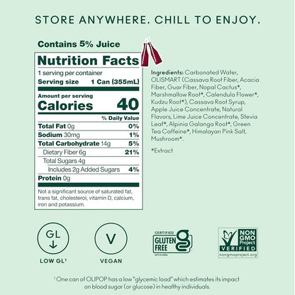 OLIPOP_Prebiotic_Soda_Pop,_Vintage_Cola,_Pantry_Pack_Packed_with_Prebiotics,_Fiber,_and_Botanicals,_Gluten_Free,_GMO_Free,_12oz_(12-Cans)