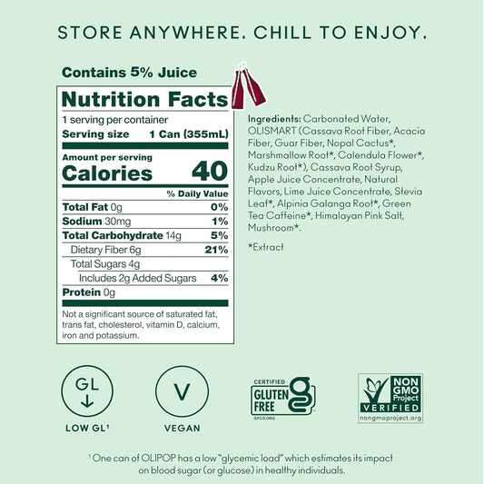 OLIPOP_Prebiotic_Soda_Pop,_Vintage_Cola,_Pantry_Pack_Packed_with_Prebiotics,_Fiber,_and_Botanicals,_Gluten_Free,_GMO_Free,_12oz_(12-Cans)