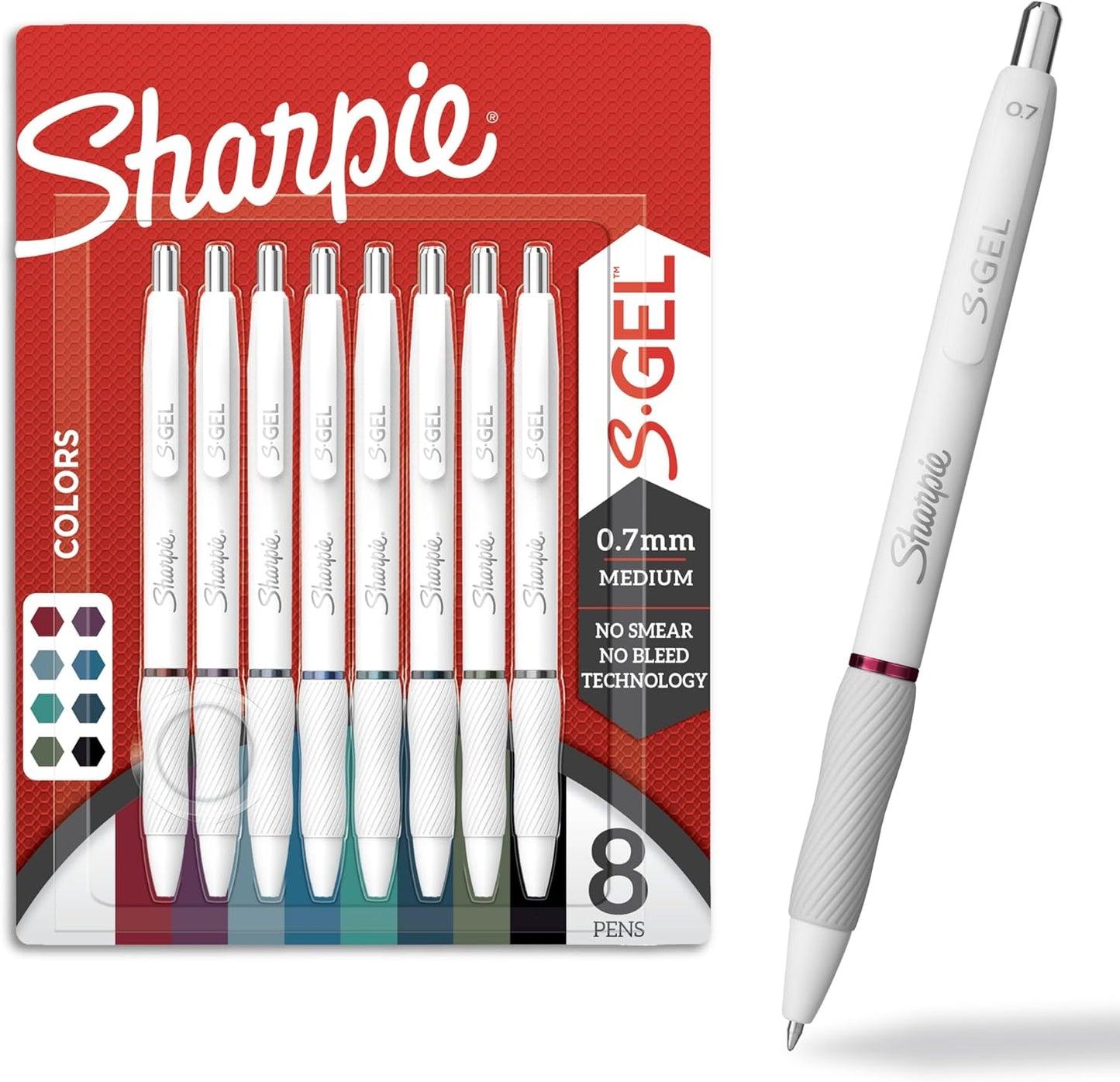 Sharpie_S-Gel_Pens_Fashion_Barrel_Gel_Pens_Pearl_White_Body_Medium_(0.7mm)_Point_Bold_Ink_Colors_8_Count