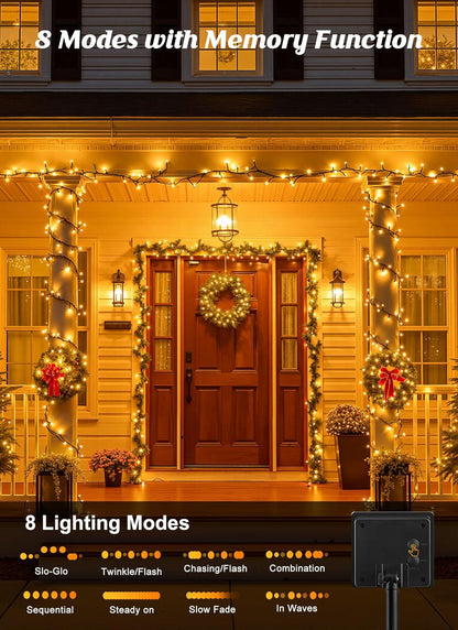 Brightown_2_Pack_Solar_Christmas_String_Lights_Outdoor,_Total_144Ft_400_LED_Twinkle_Fairy_Lights_Waterproof_with_8_Modes_Auto_On/Off_for_Patio_Tree_Garden_Party_Home_Wedding_Decorations_(Warm_White)