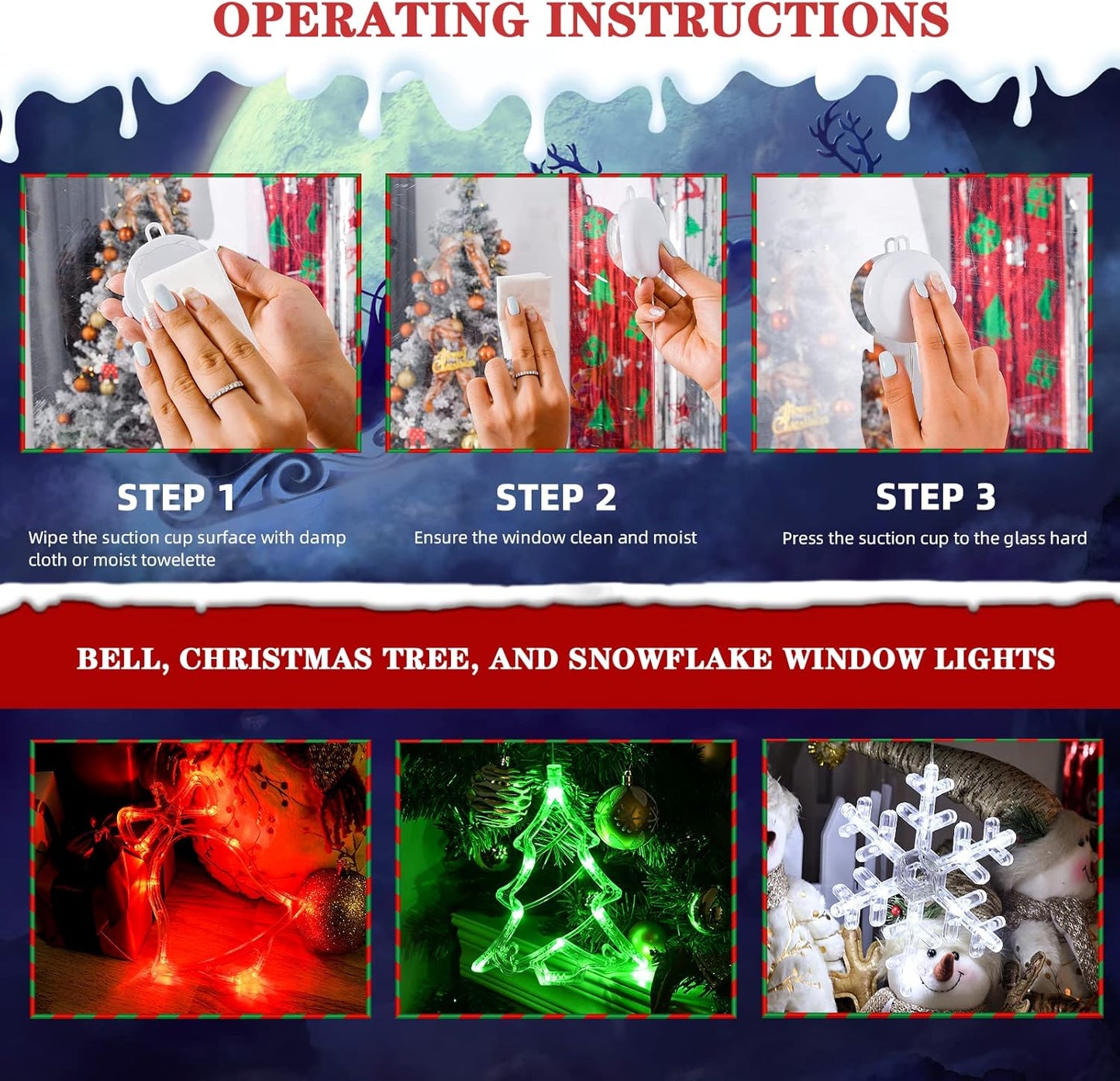 LOLStar_Christmas_Window_Decorations,3_Pack_Jingling_Bell,Christmas_Tree,Snowflake_Christmas_Window_Lights_with_Suction_Cup,_Timer_Function_&_Slow_Fade_Mode_Battery_Operated_Indoor_Lights