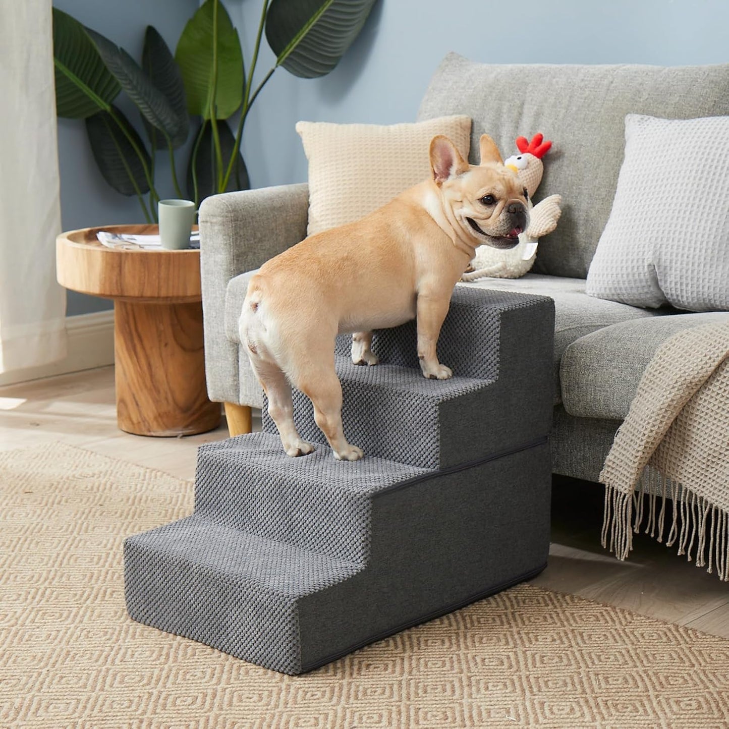 EHEYCIGA_Dog_Stairs_for_Bed_18"_H,_4-Step_Dog_Steps_for_High_Bed,_Pet_Steps_for_Small_Dogs_and_Cats,_Non-Slip_Balanced_Pet_Ramp_Indoor,_Grey