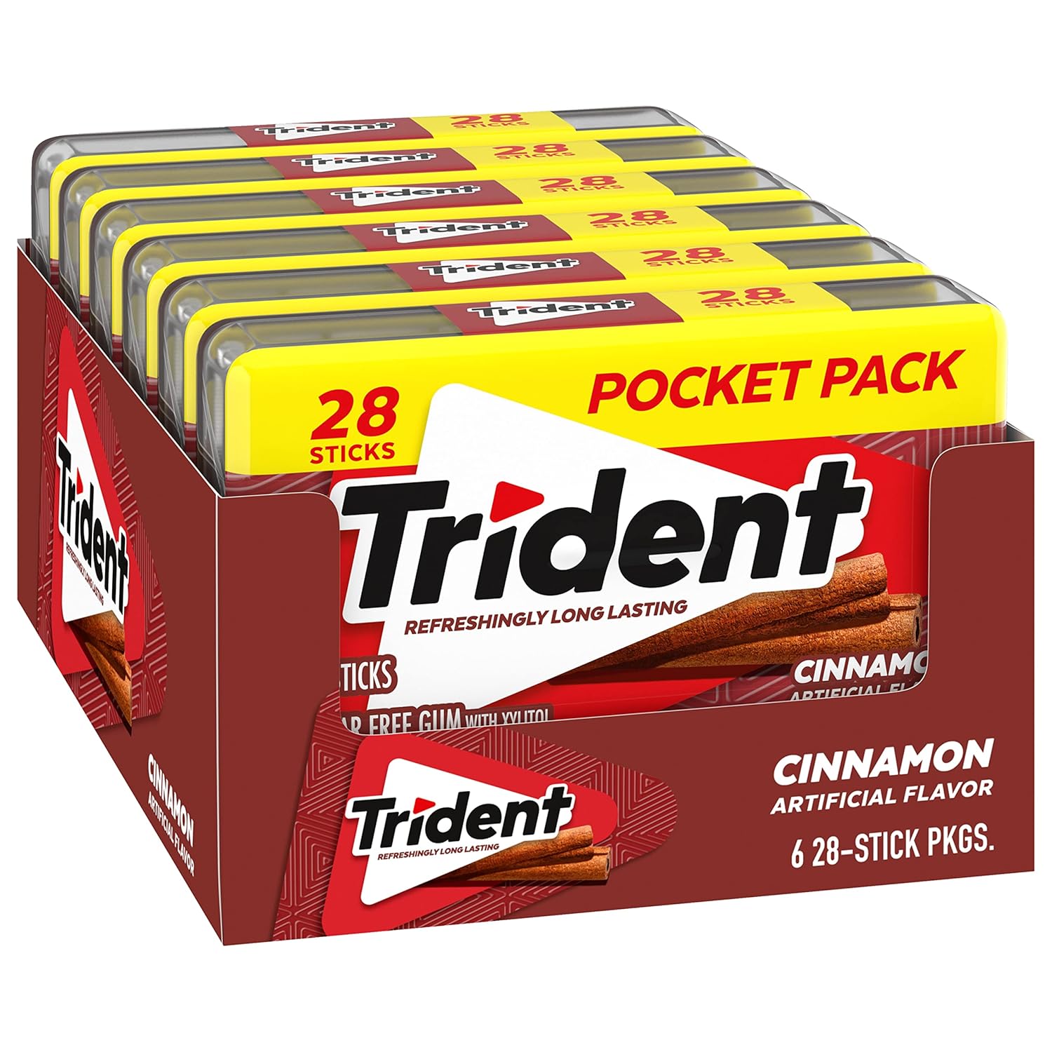 Trident_Cinnamon_Sugar_Free_Chewing_Gum,_6_Pocket_Packs_of_28_Pieces_(168_Total_Pieces)