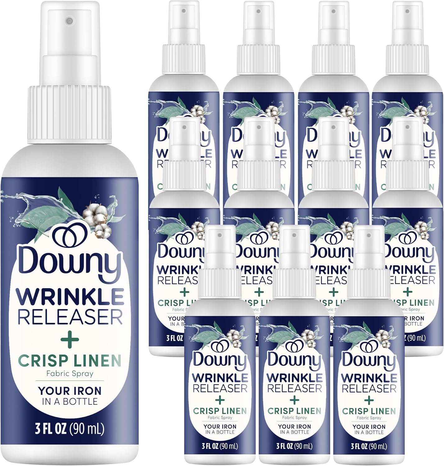 Downy_Wrinkle_Release_Spray_Travel_Size,_All_In_One_Formula,_Removes_Wrinkles,_Static_and_Odor_Eliminator,_Light_Fresh_Scent,_3_Fl_Oz,_Pack_of_12
