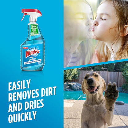 Windex_Glass_and_Window_Cleaner_Spray_Bottle,_Bottle_Made_from_100%_Recycled_Plastic,_Surface_Cleaning_Spray,_Original_Blue_Scent,_23_Fl_Oz_(Pack_of_6)