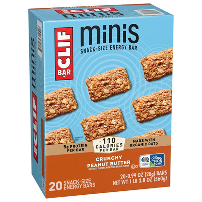 CLIF_BAR_Minis_-_Crunchy_Peanut_Butter_-_Made_with_Organic_Oats_-_5g_Protein_-_Non-GMO_-_Plant_Based_-_Snack-Size_Energy_Bars_-_0.99_oz._(20_Pack)