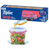 Ziploc Gallon Food Storage Bags, Stay Open Design with Stand-Up Bottom, Easy to Fill