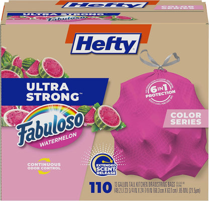 Hefty_Ultra_Strong_13_Gallon_Trash_Bags,_Tall_Kitchen_Trash_Bags_13_Gallon_Size,_Resist_Leaks,_Punctures,_and_Rips,_Continuous_Odor_Control,_Pink,_Fabuloso_Watermelon_Scent,_110_Bags