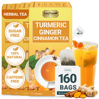 Turmeric Ginger Cinnamon Tea - 160 Tea Bags (Pack of 4)
