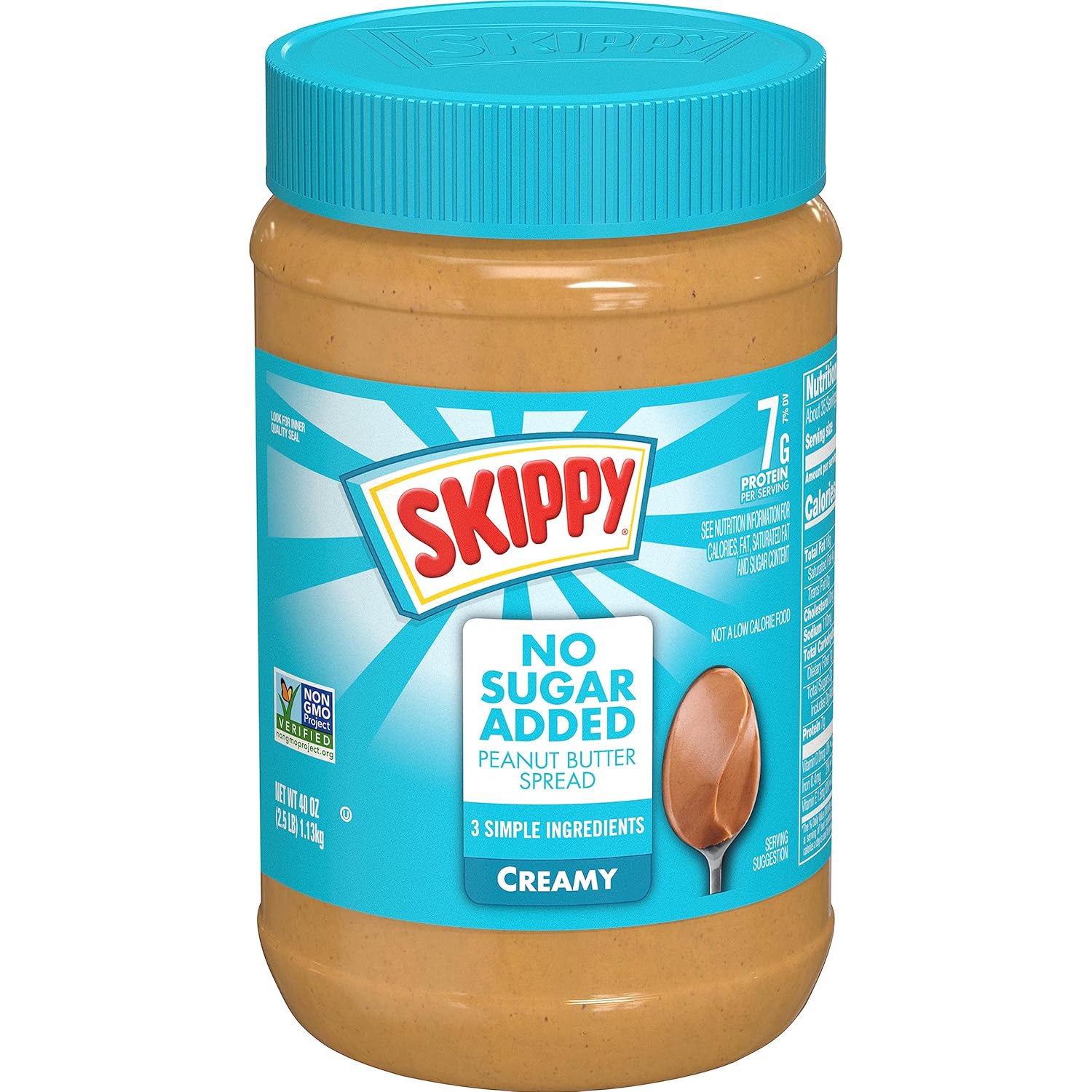 SKIPPY_Creamy_Peanut_Butter_Spread,_No_Sugar_Added_Peanut_Butter,_7_g_Protein_Per_Serving