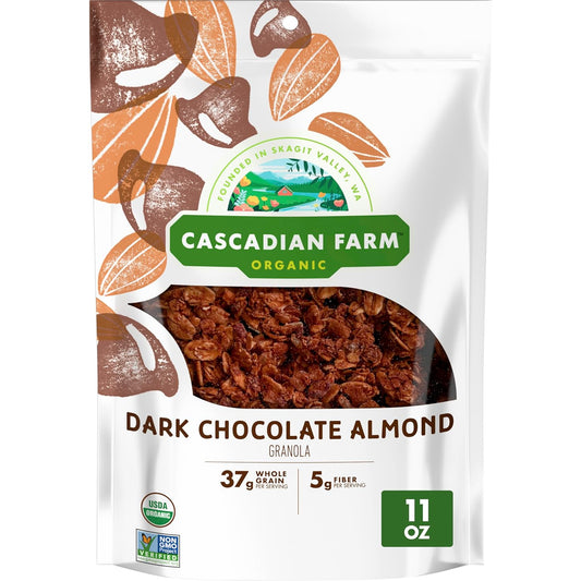 Cascadian_Farm_Organic_Granola,_Dark_Chocolate_Almond_Cereal,_Resealable_Pouch,_11_oz