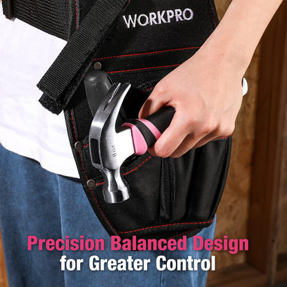WORKPRO_8_oz_Claw_Hammer_with_Fiberglass_Handle,_All_Purpose_Hammer_with_Forged_Hardened_Steel_Head,_Pink_Ribbon