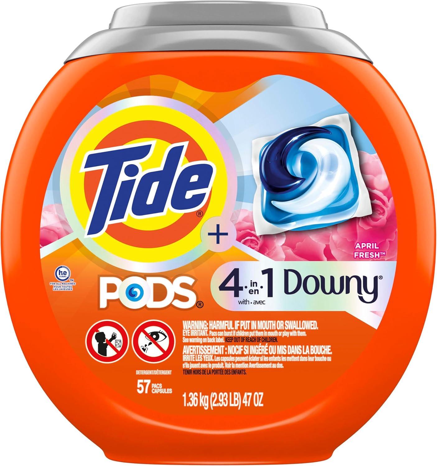 Tide_PODS_Laundry_Detergent_soap_with_a_touch_of_Downy_4-in-1_Detergent,_57_Count,_Stain_Remover,_Freshness,_Softness,_Fabric_Protecter,_HE_Compaible