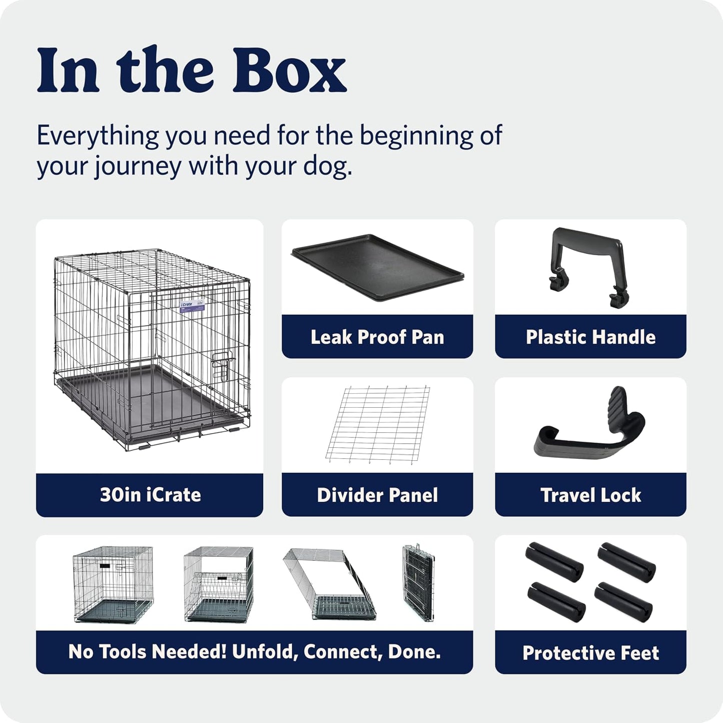 MidWest_Homes_for_Pets_30-Inch_iCrate_for_Medium_Breeds,_21-40_lbs,_Single_Door_Folding_Dog_Crate_with_Divider_Panel,_Leak-Proof_Tray_&_Secure_Latch,_Portable,_Durable_&_Easy_to_Assemble