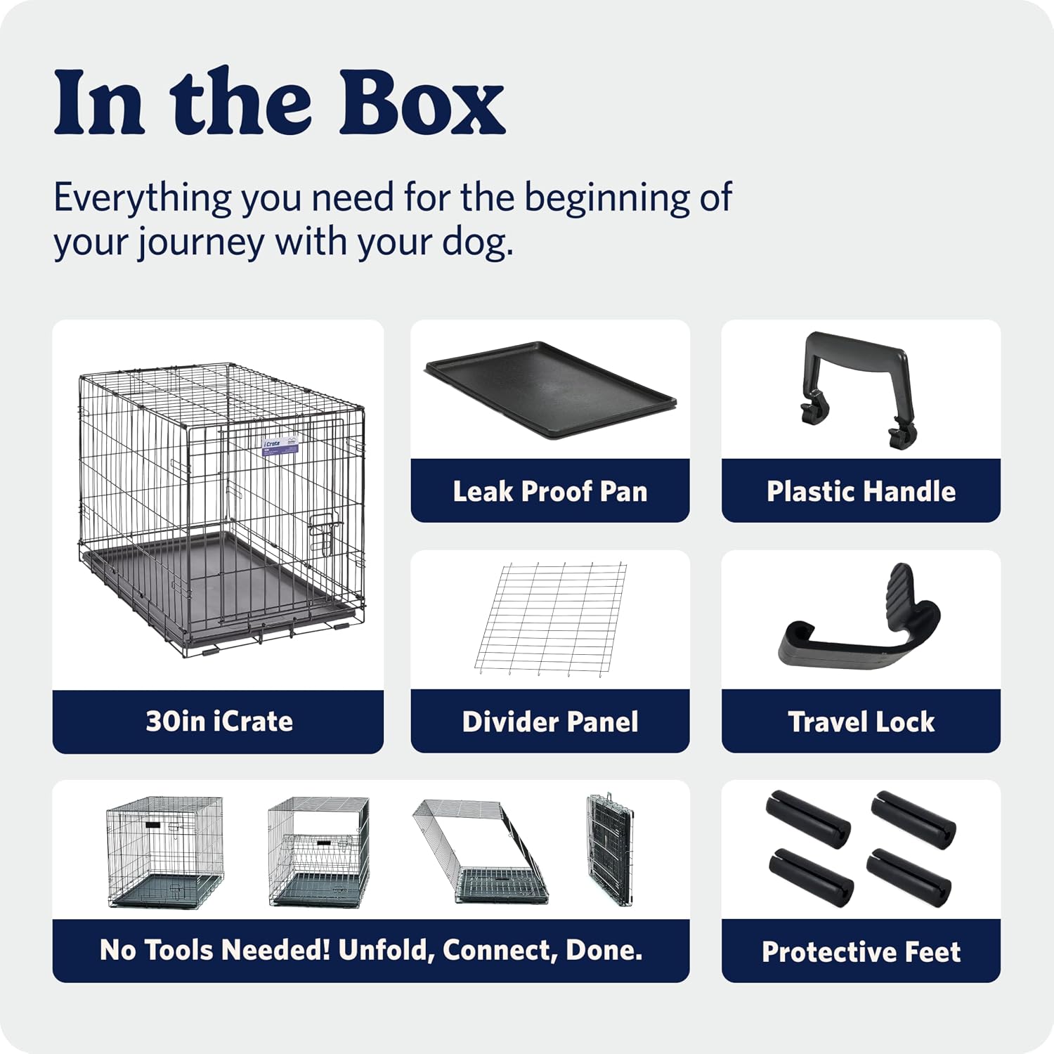 MidWest_Homes_for_Pets_30-Inch_iCrate_for_Medium_Breeds,_21-40_lbs,_Single_Door_Folding_Dog_Crate_with_Divider_Panel,_Leak-Proof_Tray_&_Secure_Latch,_Portable,_Durable_&_Easy_to_Assemble