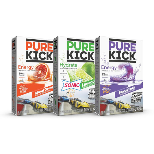 Pure_Kick_Forza_Fuel_Limited_Edition_Energy,_Blood_Orange_Energy_&_Sonic_Limeade_Hydration_Singles_To_Go_Drink_Mix_–_3_/_6ct_Boxes_-_18_Total_Packets