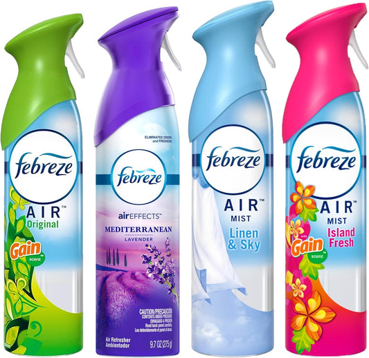 Febreze_Air_Freshener_Odor_Eliminator_Spray,_Assorted_Scent_Febreze_&_Bathroom_Deodorizer,_Original,_Island_Fresh,_Linen_Sky_&_Lavender,_4_Pack