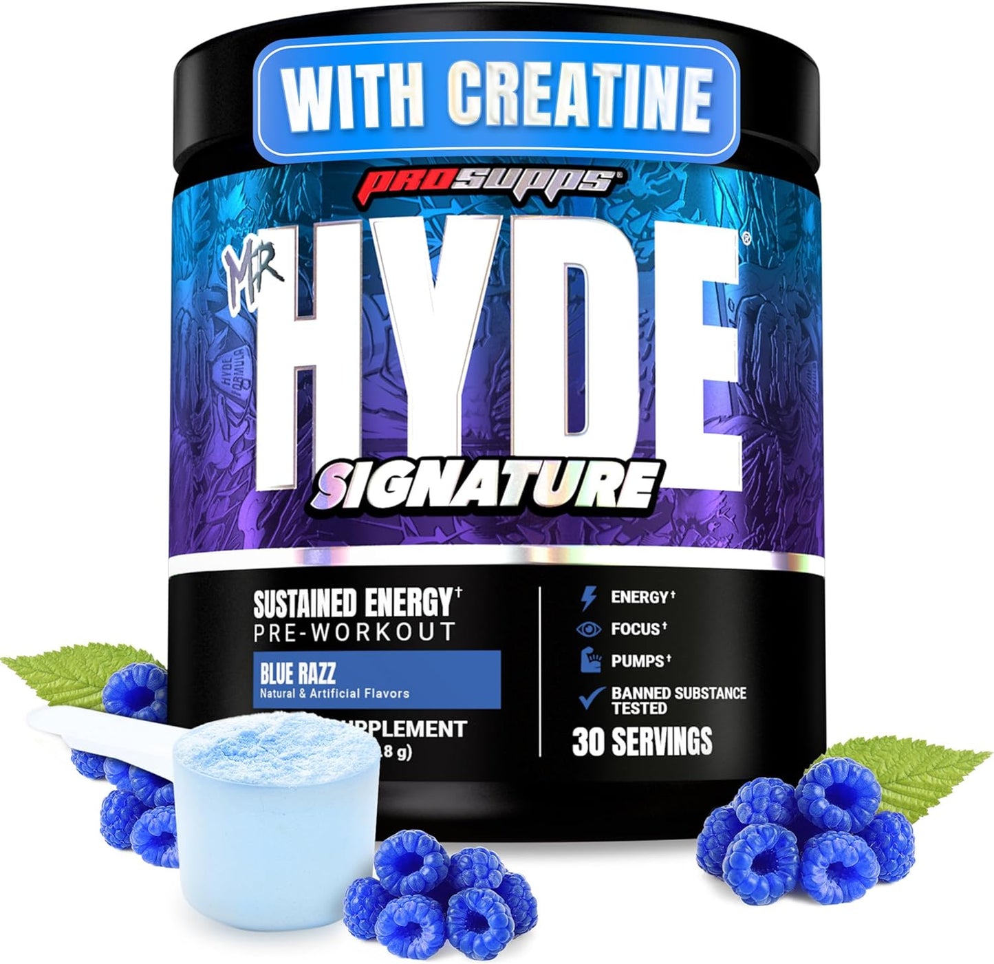 PROSUPPS_Mr._Hyde_Signature_Pre_Workout_Powder_with_Creatine,_Beta_Alanine_&_Caffeine_-_Performance,_Energy_&_Endurance_-_Clean_Fitness_&_Gym_Supplements_for_Men_&_Women_(Blue_Razz,_30_Servings)