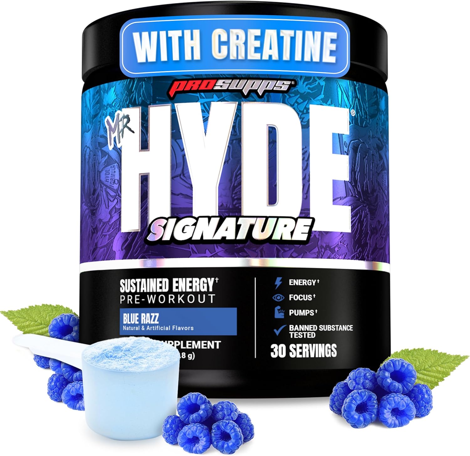 PROSUPPS_Mr._Hyde_Signature_Pre_Workout_Powder_with_Creatine,_Beta_Alanine_&_Caffeine_-_Performance,_Energy_&_Endurance_-_Clean_Fitness_&_Gym_Supplements_for_Men_&_Women_(Blue_Razz,_30_Servings)