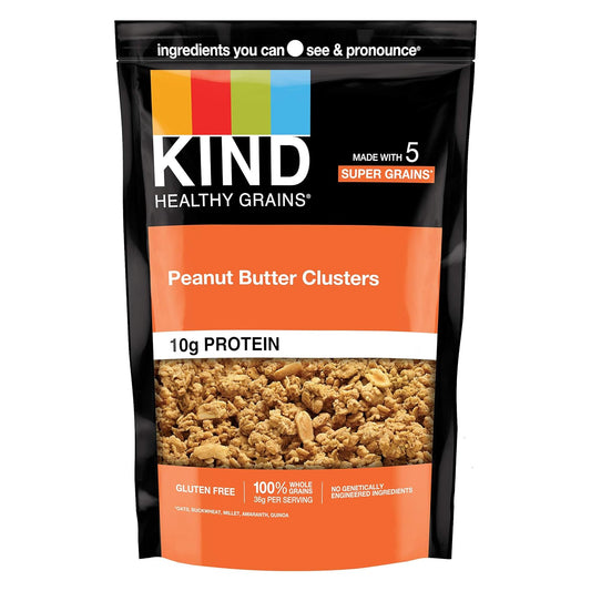 KIND_Healthy_Grains_Granola,_Peanut_Butter_Clusters,_Healthy_Snacks,_Gluten_Free,_100%_Whole_Grains,_10g_Protein,_11oz,_1_Count
