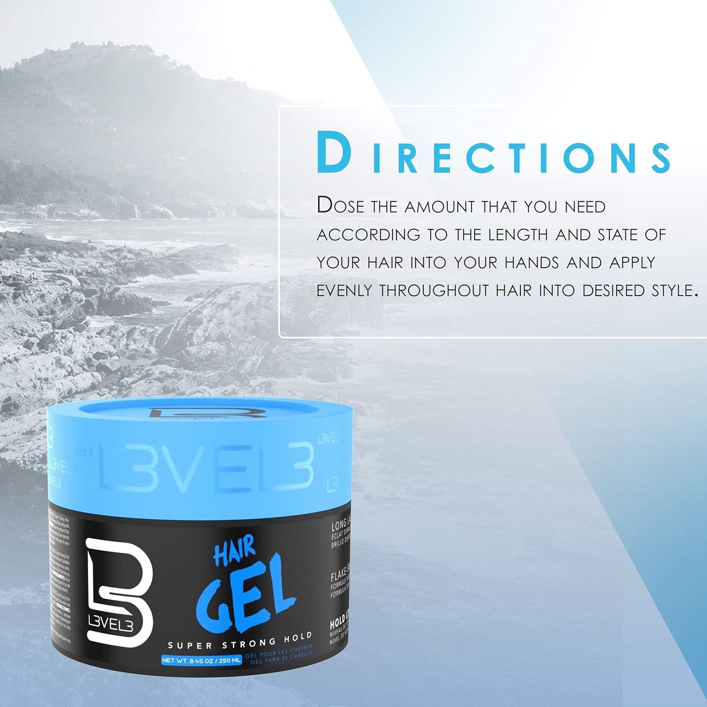 L3_-_Hair_Gel_-_Super_Strong_Hold_-_Flake_Free_-_Long_Lasting_Shine_-_For_Men_and_Women_-_Level_3_Gel_-_Add_Volume_and_Texture