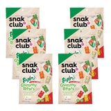 Snak Club Tajin Gummy Bears, Assorted Fruit Candy Gummies with Chili and Lime Seasoning, Mild, Gluten-Free and Vegan Snacks, 9 oz Resealable Bag
