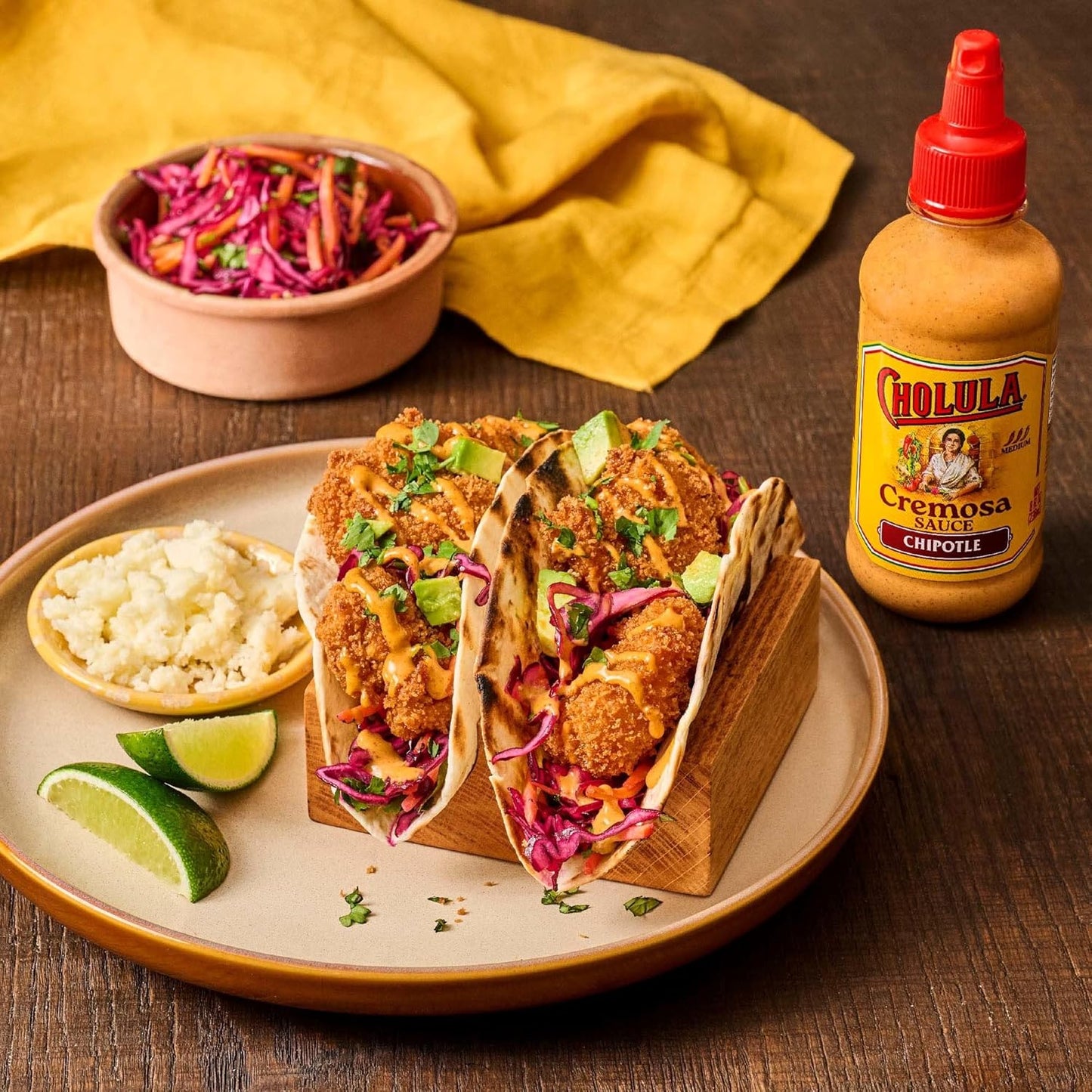 Cholula_Cremosa_Sauce,_Chipotle,_Medium_Heat,_Creamy,_Smoky,_Squeezable_Topping_For_Elotes,_Tacos,_Soup,_Tostadas,_Nachos_and_More,_8_fl_oz