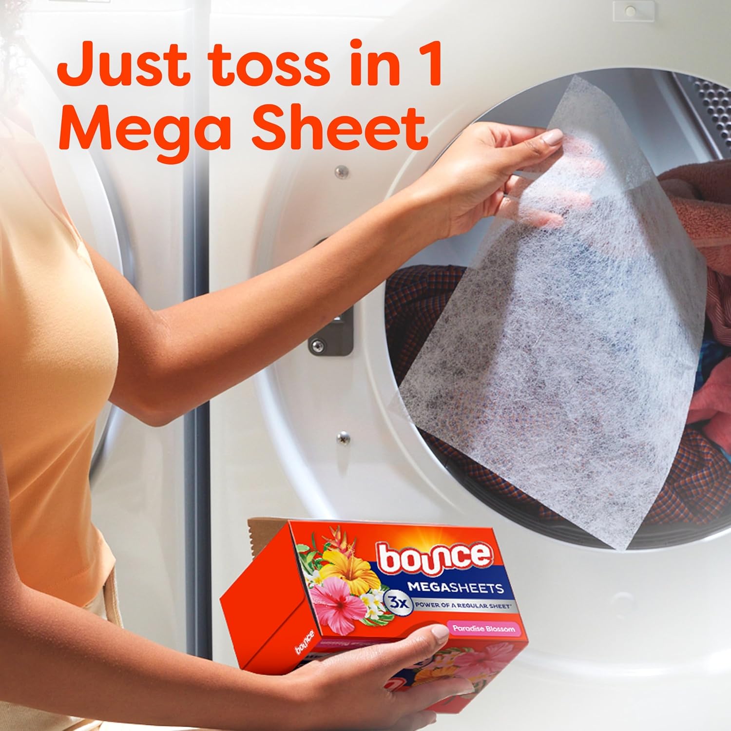 Bounce_Mega_Dryer_Sheets,_Paradise_Blossom,_180_Count,_Mega_Fabric_Softener_Sheets_with_Static_Control,_Wrinkle_Reduction,_Extra_Softness,_Lasting_Scent,_Repels_Lint