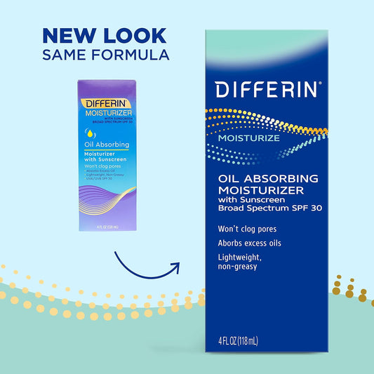 Differin_Oil_Absorbing_Moisturizer_with_SPF_30,_Sunscreen_for_Face_by_the_makers_of_Differin_Gel,_Gentle_Skin_Care_for_Acne_Prone_Sensitive_Skin,_4_oz_(Packaging_May_Vary)