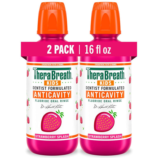 TheraBreath_Kids_Mouthwash_with_Fluoride,_Organic_Strawberry_Splash,_Anticavity,_16_fl_oz,_2_Pack