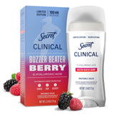 Secret Clinical Strength 100HR Sweat & Odor, Completely Clean Invisbile Solid Antiperspirant Deodorant for Women, 3X Stress Protection with Hyaluronic Acid, PH Balanced