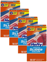 Hefty Slider Freezer Bags, Holds Individual Leftovers, Sliced Fruits and Veggies, and More, Writable Label, Secure Zip and Click Closure