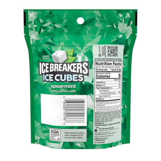 ICE_BREAKERS_Ice_Cubes_Spearmint_Sugar_Free_Chewing_Gum_Pouch,_8.11_oz_(100_Pieces)