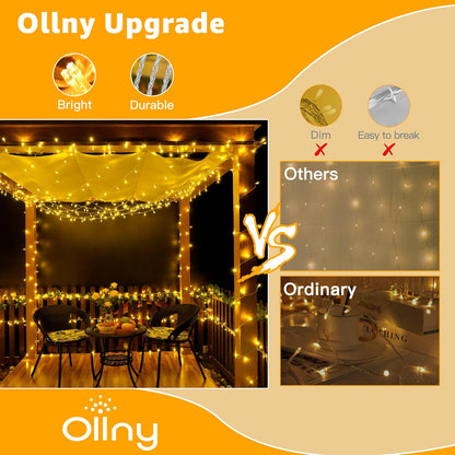 Ollny_120LED_40FT_String_Lights,_Waterproof_Connectable_Christmas_Lights_with_Timer_8_Modes,_Warm_White_Plug_in_Fairy_Light_for_Indoor_Outdoor_Bedroom_Xmas_Tree_Holiday_Party_Decorations